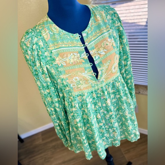 NEW! Spell & the Gypsy Collective Emerald Madame Peacock Boho Blouse - Picture 6 of 17